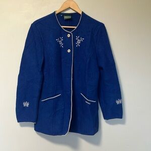 Geiger Boild Wool Blue Embroidered Jacket